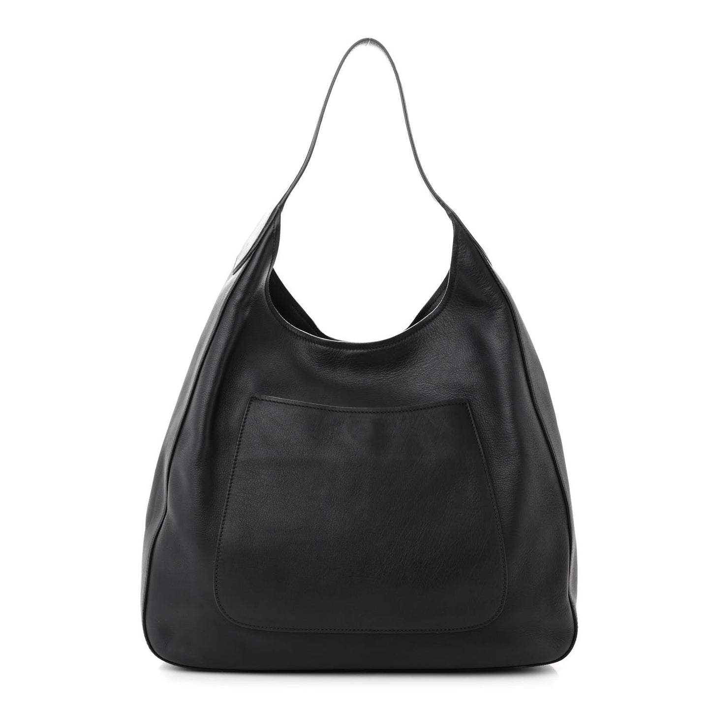 Vitello Corsica Pocket Hobo Bag Black