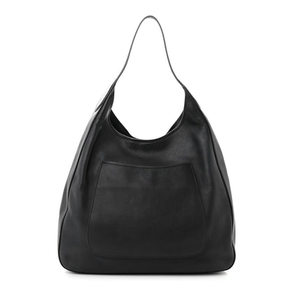Prada Vitello Corsica Pocket Hobo Bag Black 1 of 13