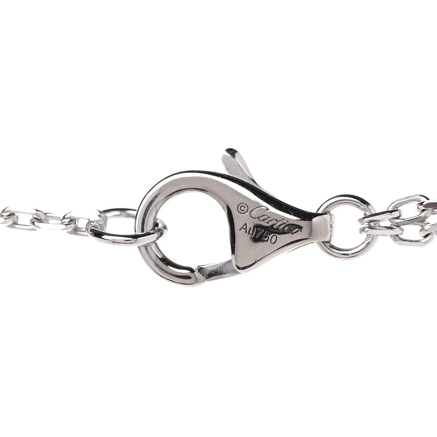 Cartier 18K White Gold 2 Diamond LOVE Necklace 3 of 7