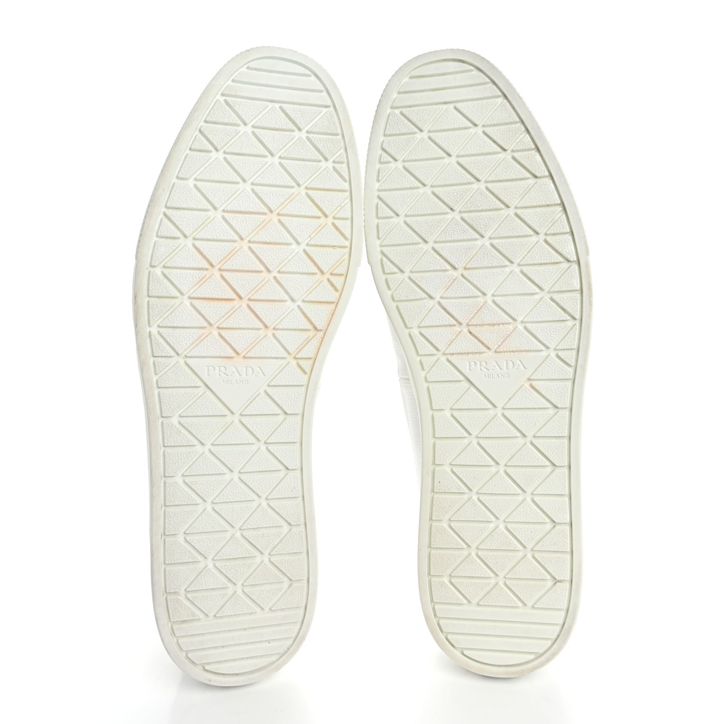 Technical Nylon Triangle Logo Mens Slip On Sneakers 11 White