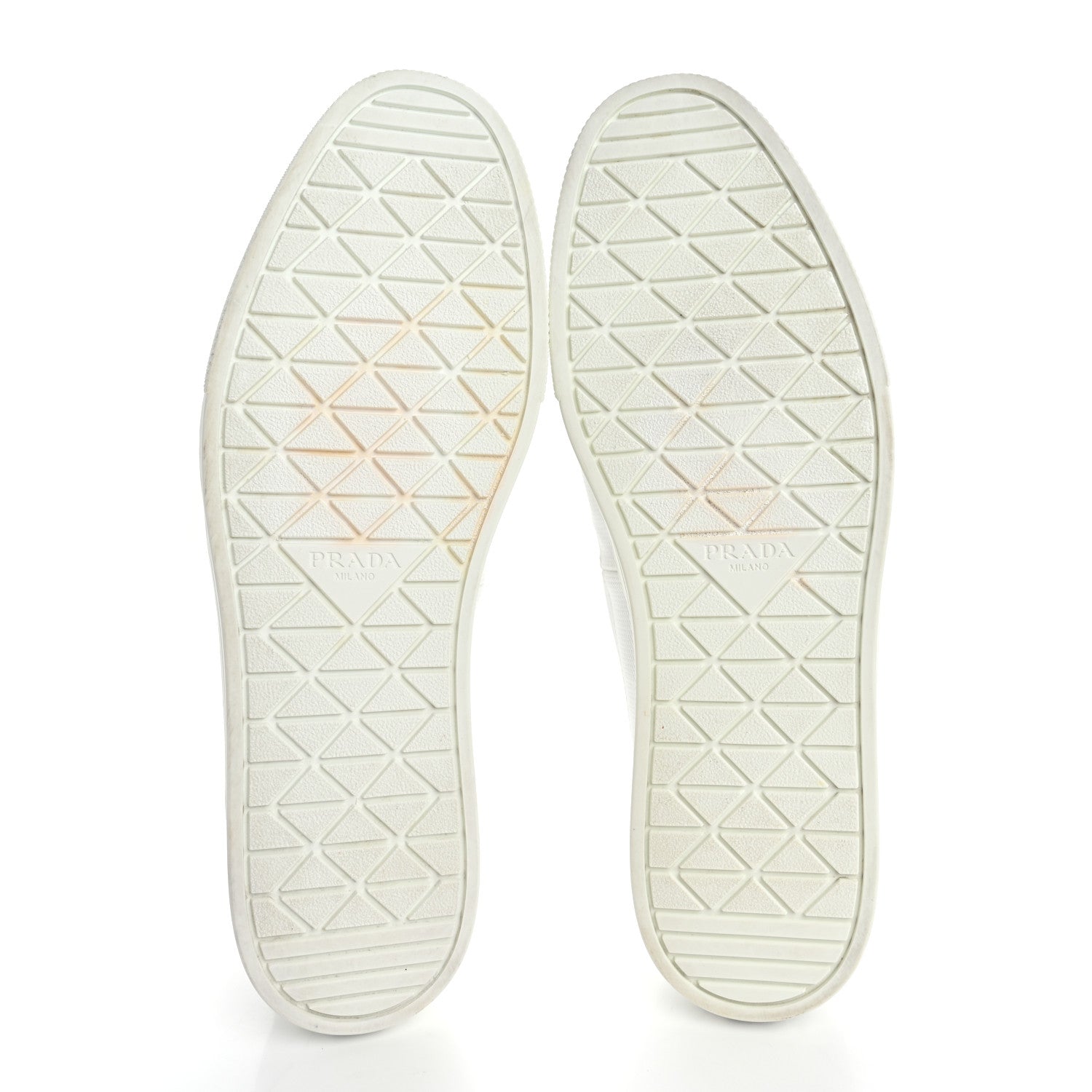 Prada Technical Nylon Triangle Logo Mens Slip On Sneakers 11 White 6 of 12