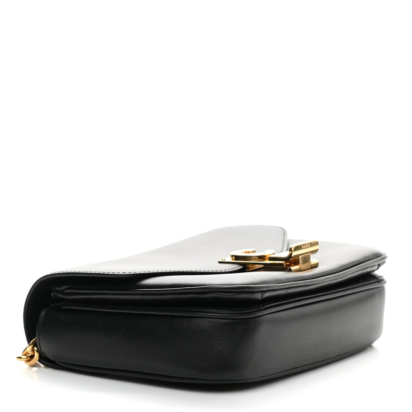 Shiny Calfskin Small C Bag Black