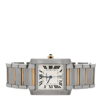 Cartier Stainless Steel 18K Yellow Gold 28mm Tank Francaise Automatic Watch 2 of 5