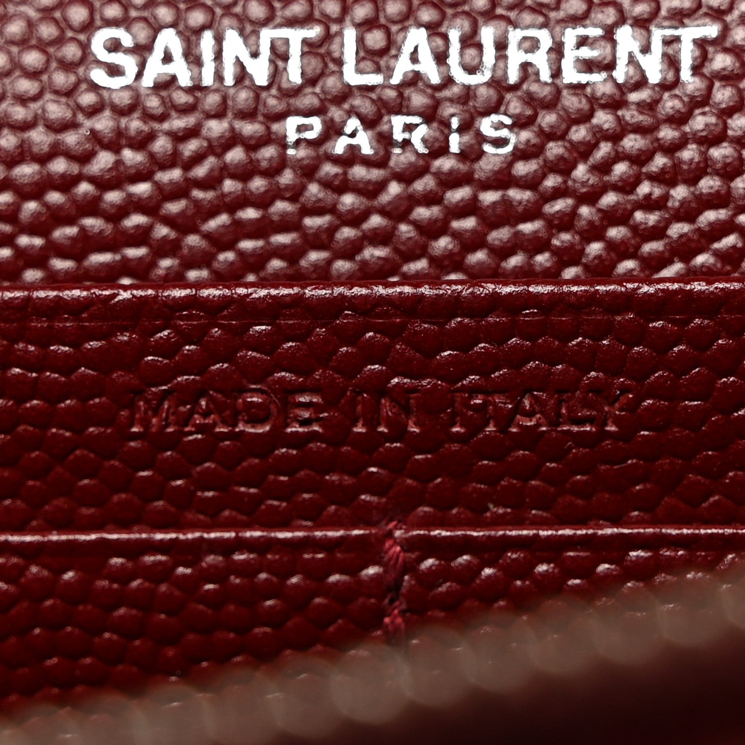 Saint Laurent Grain De Poudre Matelasse Chevron Monogram Chain Wallet Palissandre 7 of 11