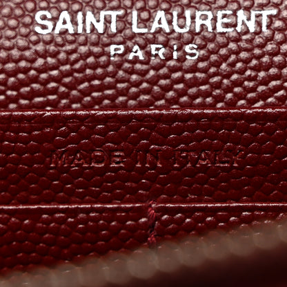 Saint Laurent Grain De Poudre Matelasse Chevron Monogram Chain Wallet Palissandre 7 of 11