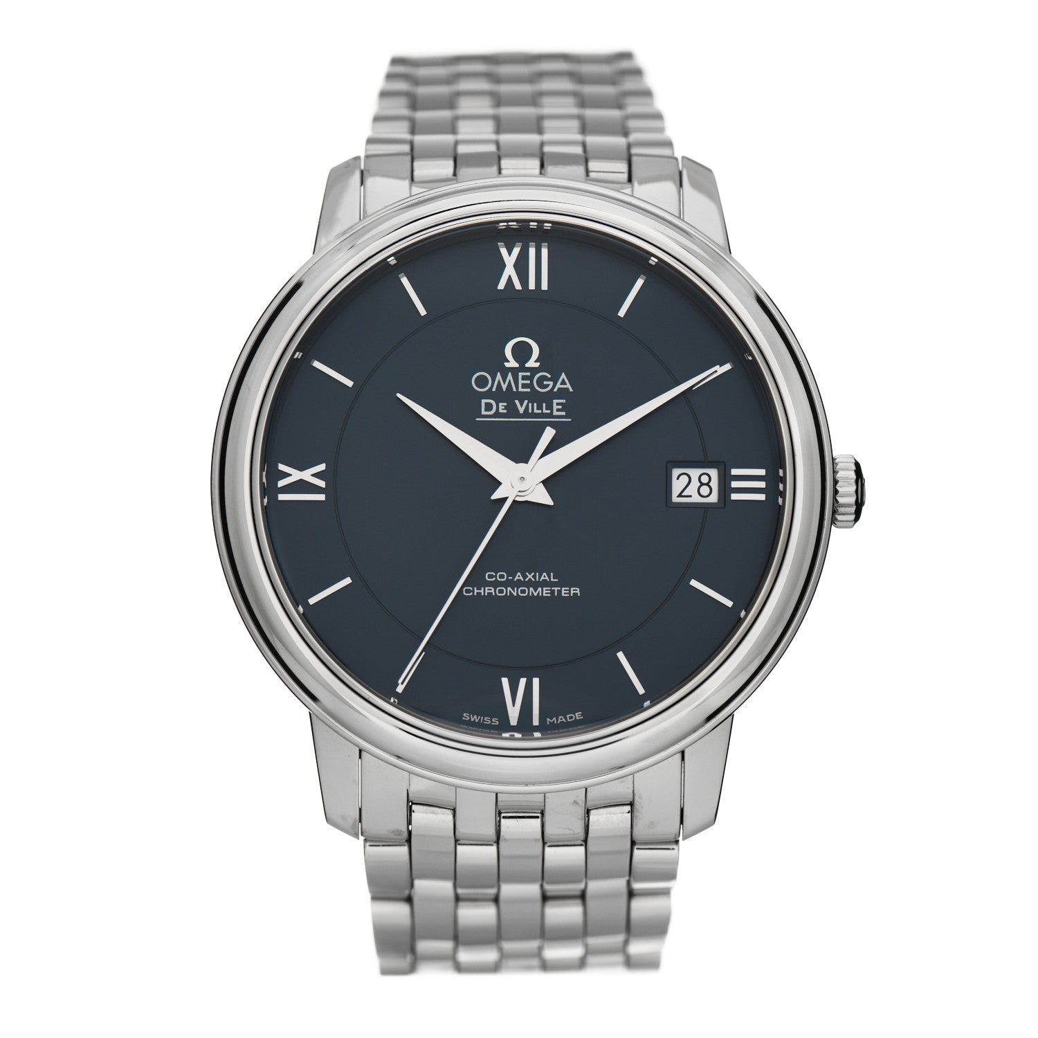 Omega Stainless Steel 37mm De Ville Prestige Co-Axial Automatic Watch Blue 424.10.40.20.01.001 1 of 5