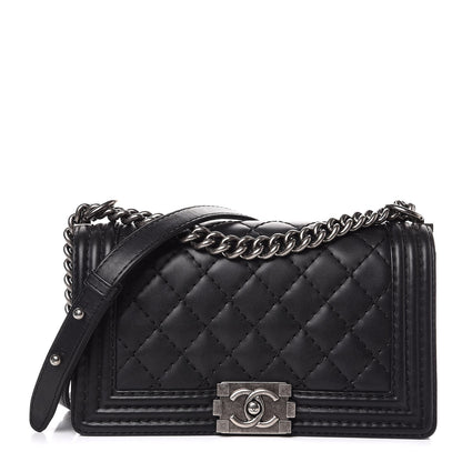 Chanel Calfskin Double Stitch Medium Boy Flap Black 1 of 9