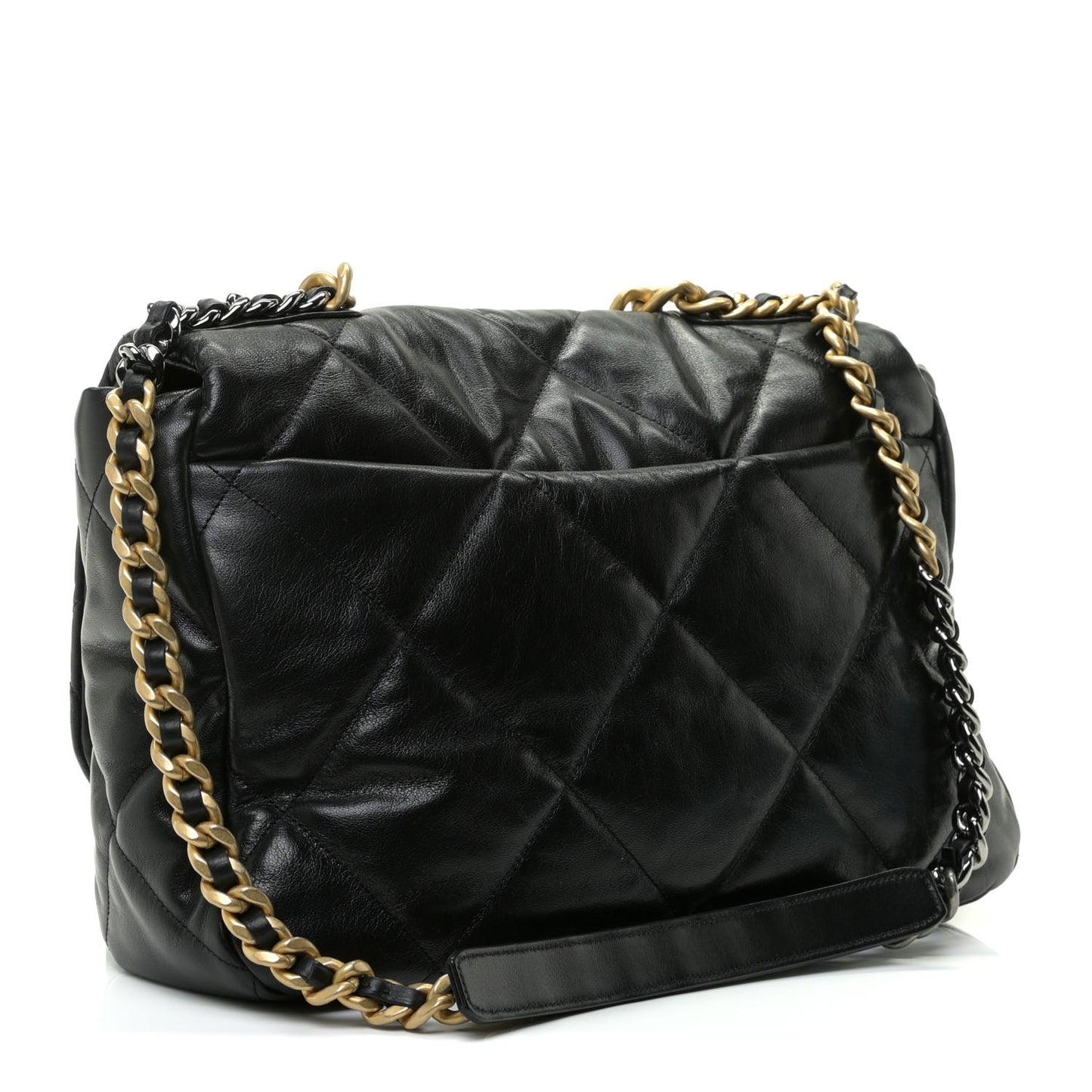 Lambskin Quilted Maxi Chanel 19 Flap Black