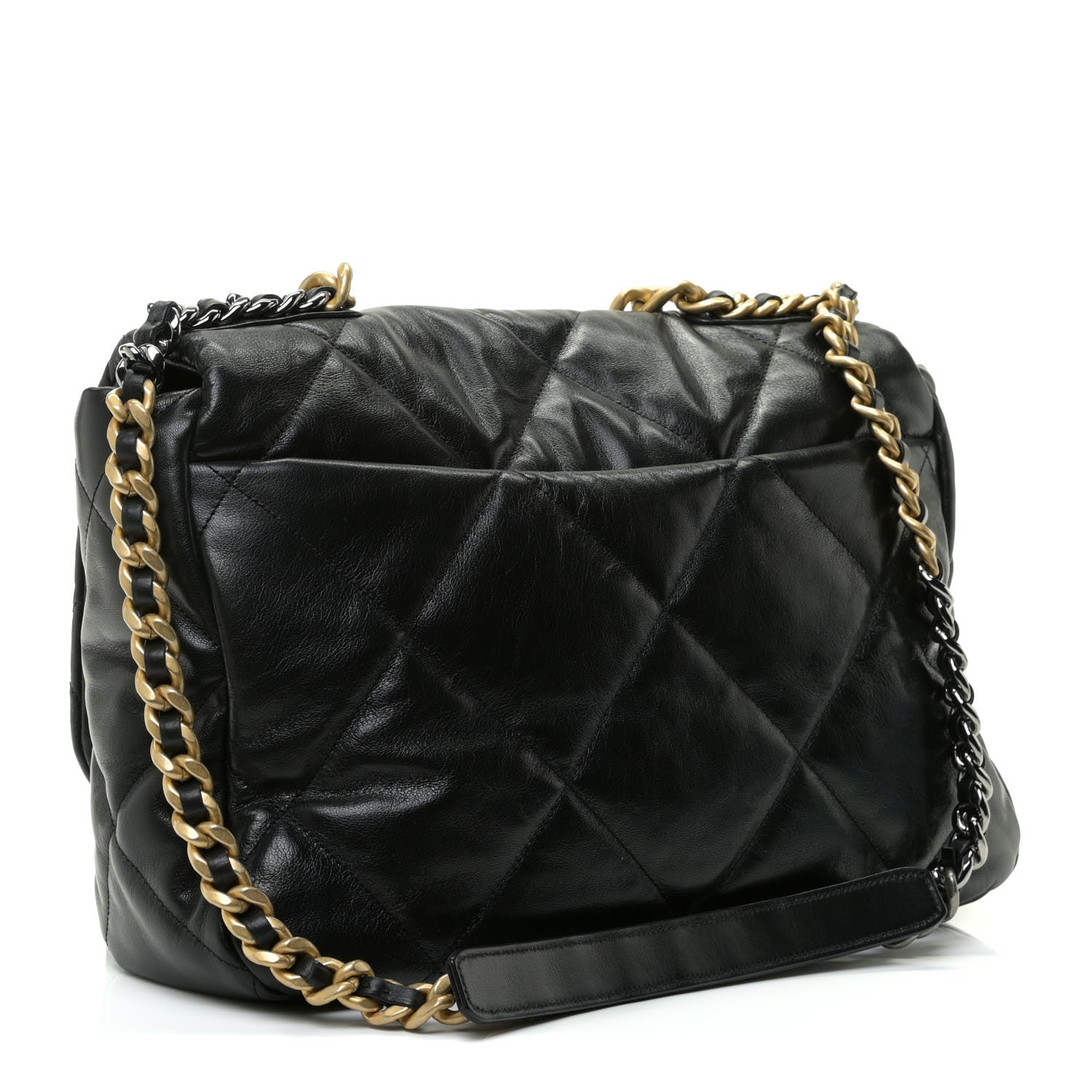 Chanel Lambskin Quilted Maxi Chanel 19 Flap Black 3 of 9