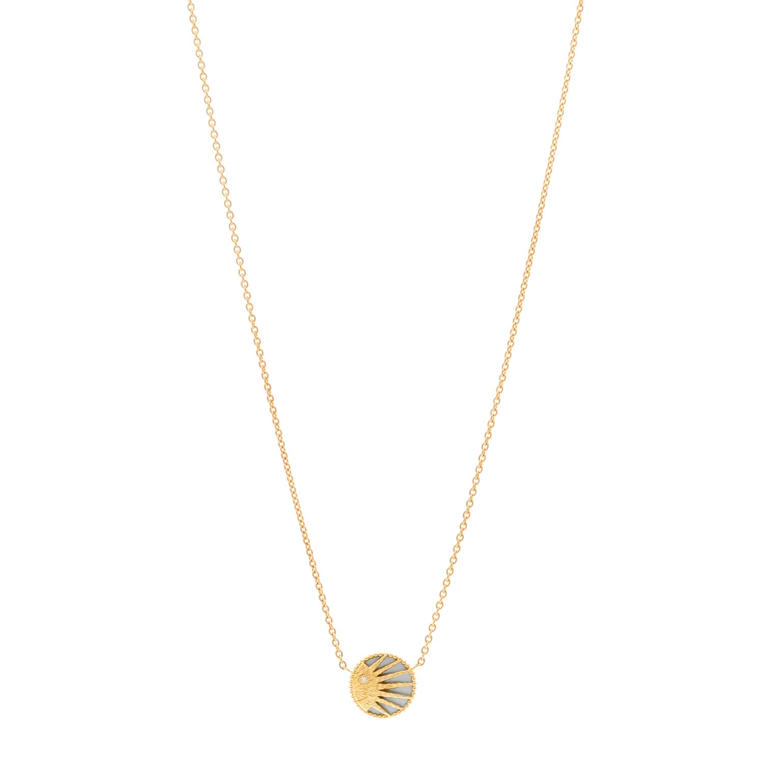 Christian Dior 18K Yellow Gold Diamond Black Onyx Mother of Pearl Rose Celeste Pendant Necklace 1 of 7