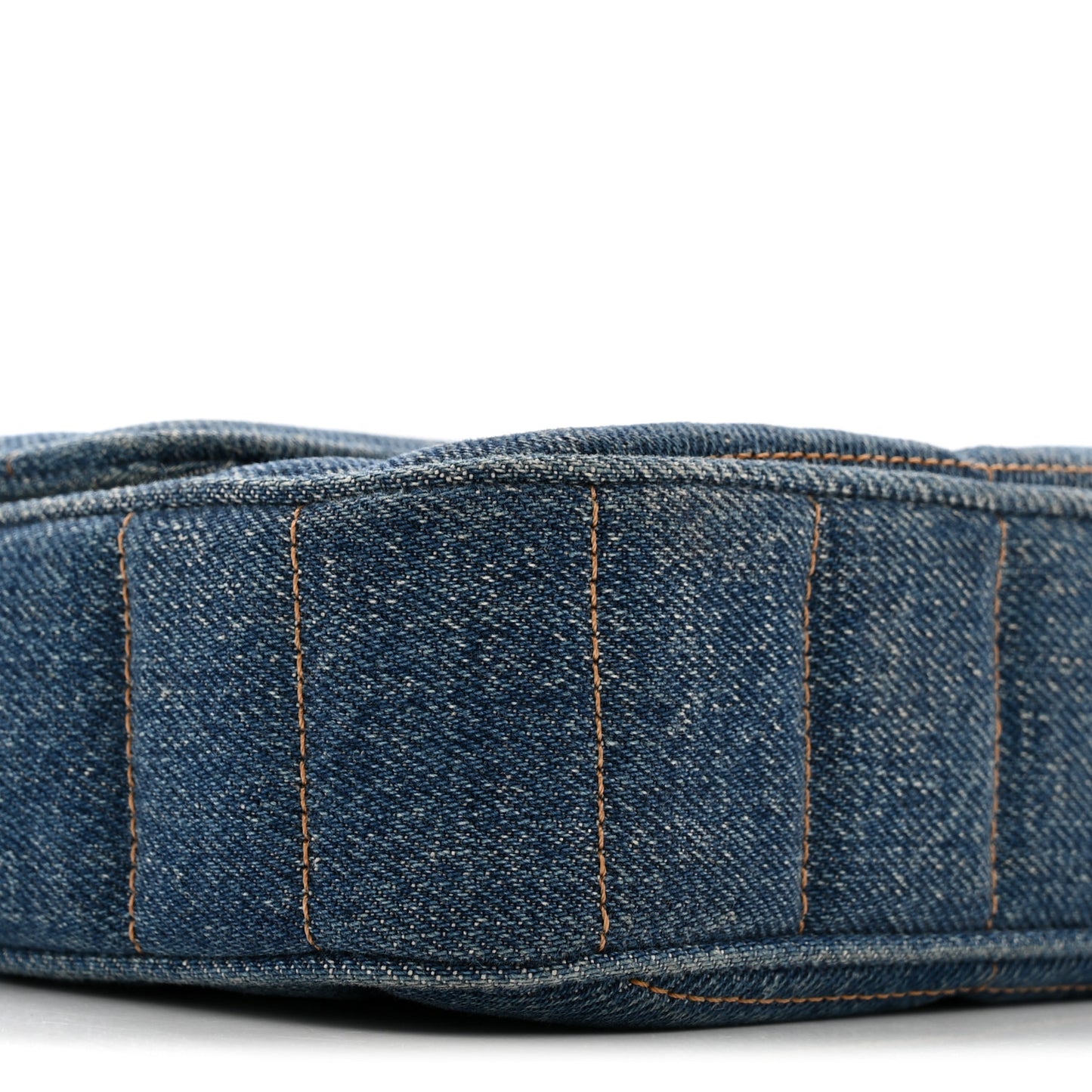 Denim Matelasse Chain Shoulder Bag Blue
