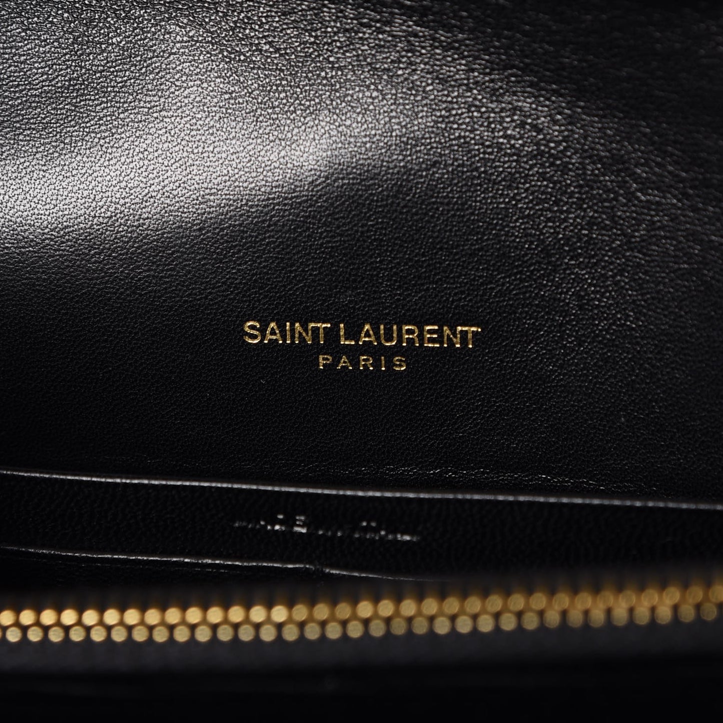 Velvet Crystal Embellished Monogram Kate Chain Wallet Black
