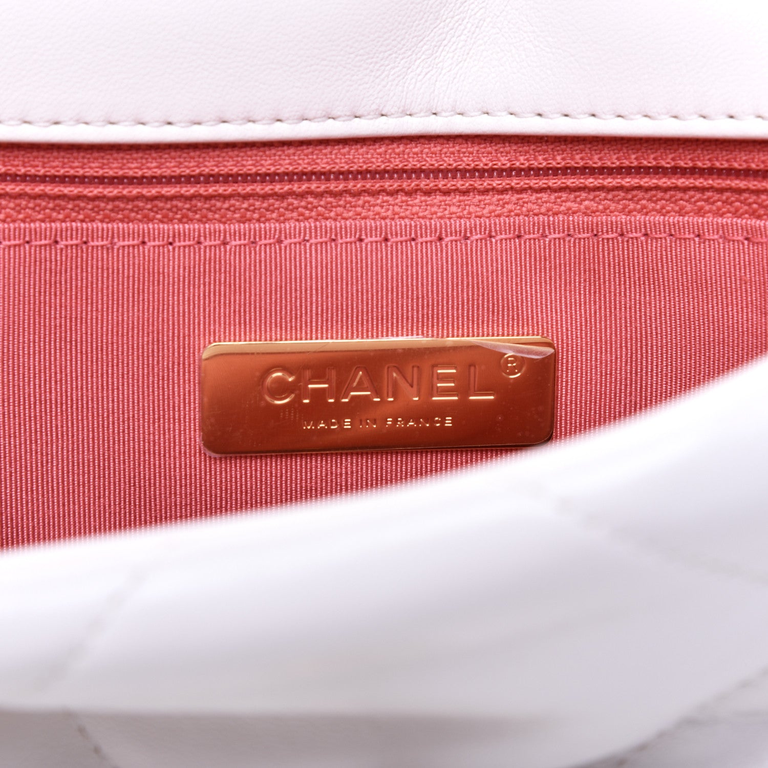 Chanel Lambskin Quilted Medium 19 Flap White 8 of 12