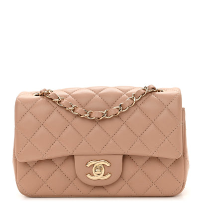 Chanel Lambskin Quilted Mini Rectangular Flap Beige 1 of 10
