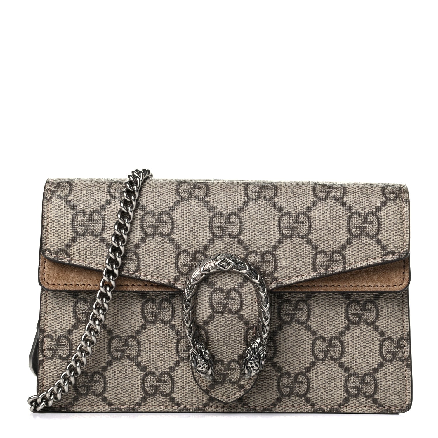 Gucci GG Supreme Monogram Super Mini Dionysus Shoulder Bag Taupe 1 of 5