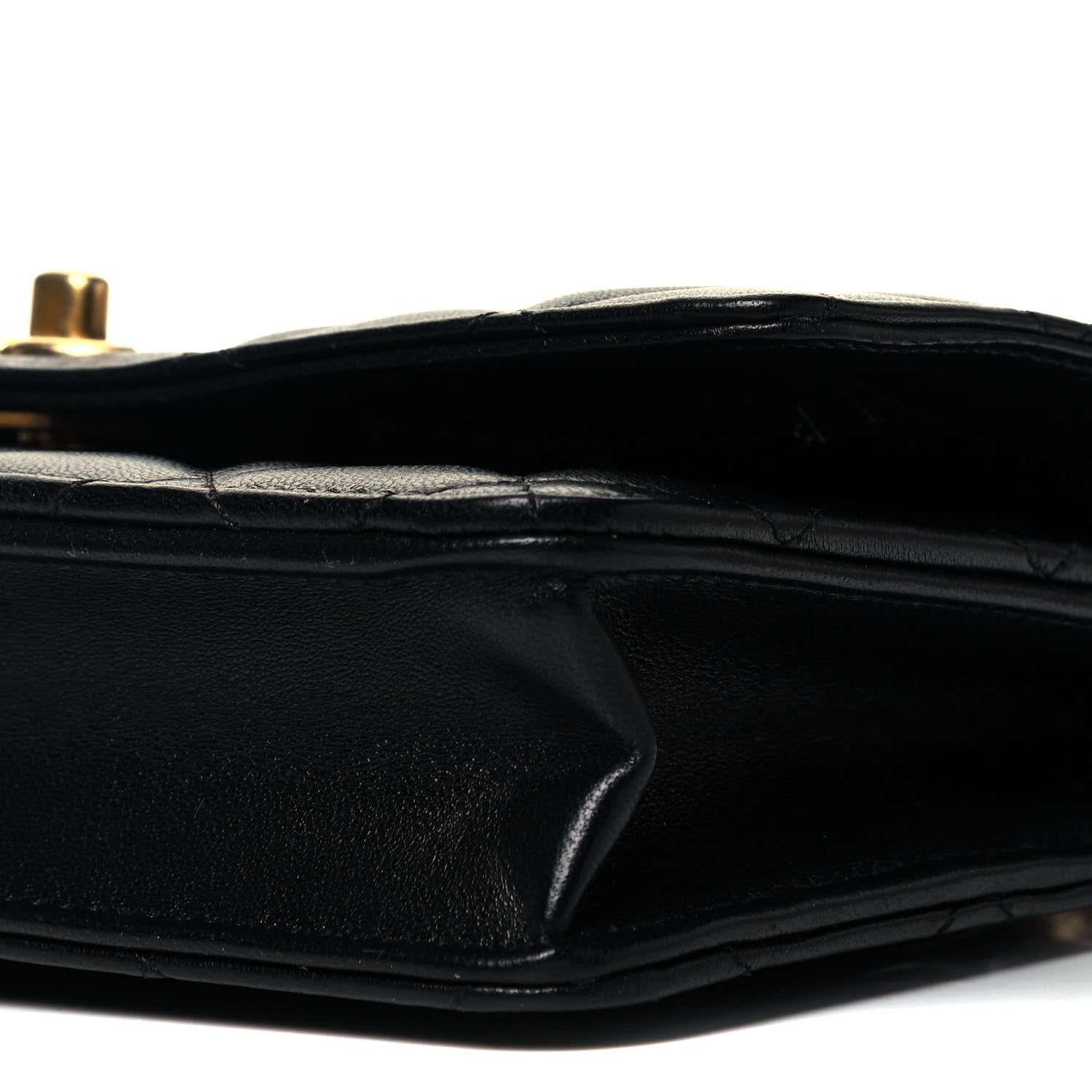 Chanel Lambskin Quilted CC Pearl Crush Wallet on Chain WOC Black 9 of 9
