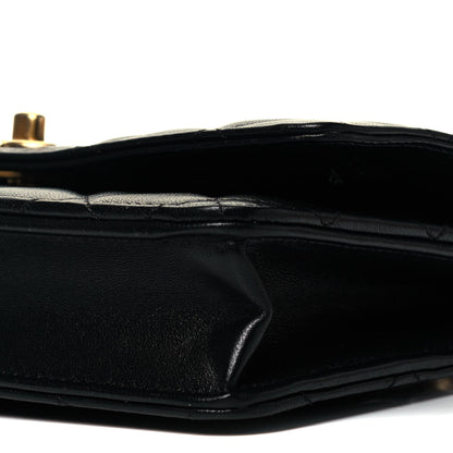 Chanel Lambskin Quilted CC Pearl Crush Wallet on Chain WOC Black 9 of 9