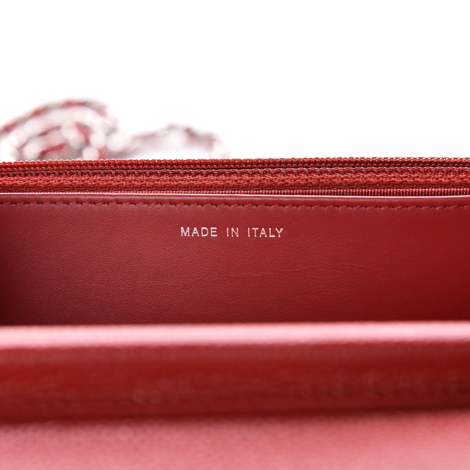 Chanel Caviar Quilted Wallet on Chain WOC Red 7 of 13