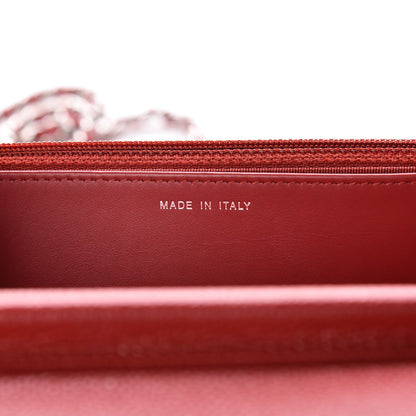 Chanel Caviar Quilted Wallet on Chain WOC Red 7 of 13