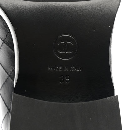 Chanel Calfskin Stitched CC Loafers 39 Black 8 of 8