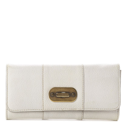 Burberry Grainy Calfskin Continental Wallet Stone 1 of 5