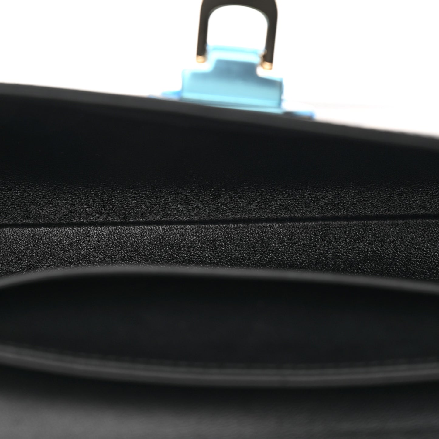 Brushed Calfskin Rockstud Flip Lock Chain Shoulder Bag Black