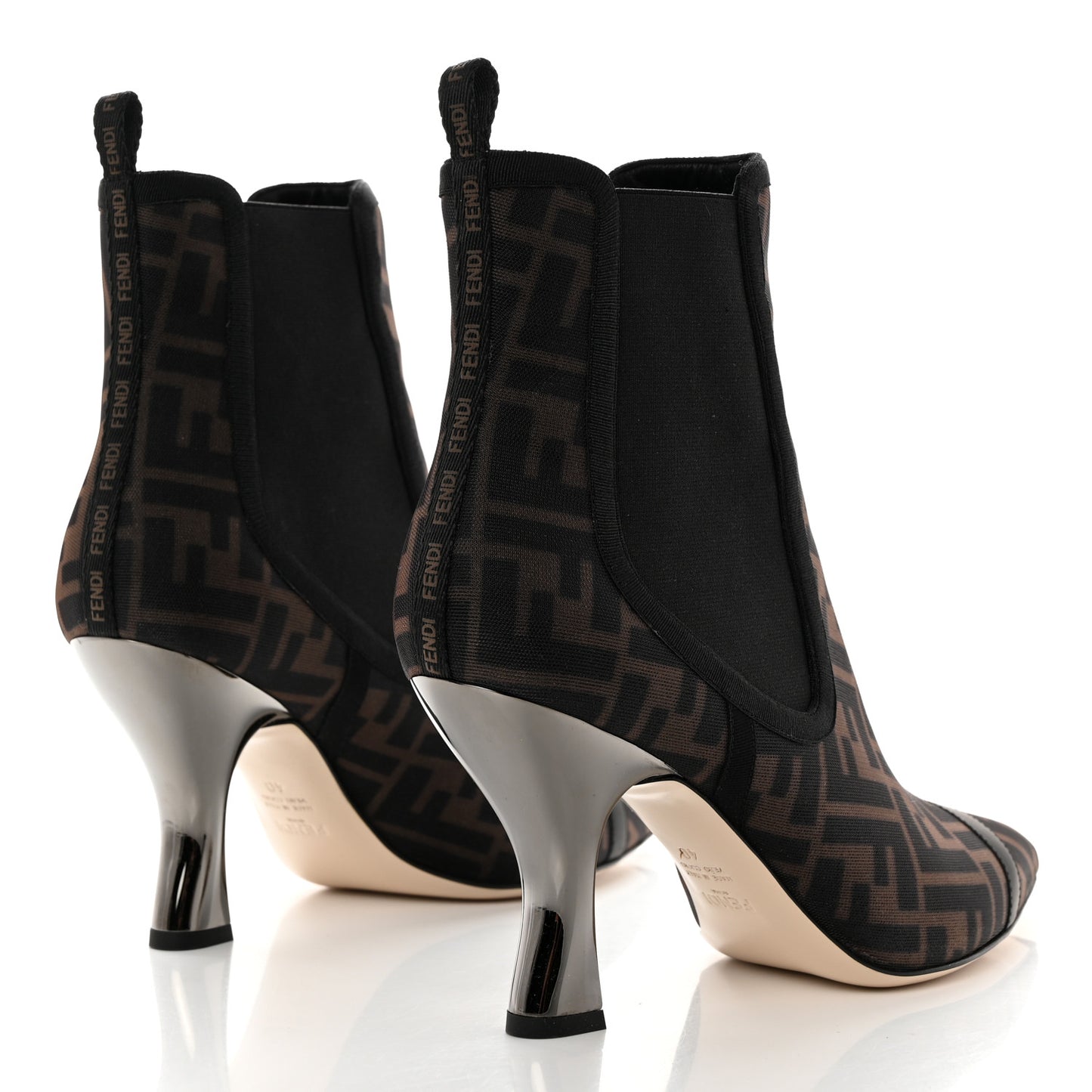 Mesh Tulle FF Colibri 85mm Ankle Booties 40 Tobacco Moro Black