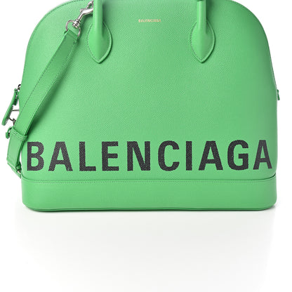 Balenciaga Signature Grained Calfskin Logo M Ville Top Handle Bag Green 9 of 9