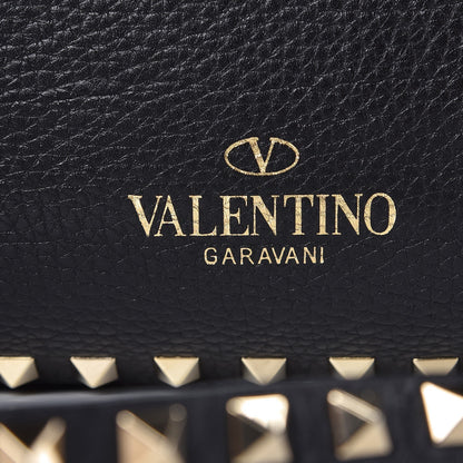 Valentino Garavani Alce Printed Calfskin Medium Rockstud Tote Black 9 of 9