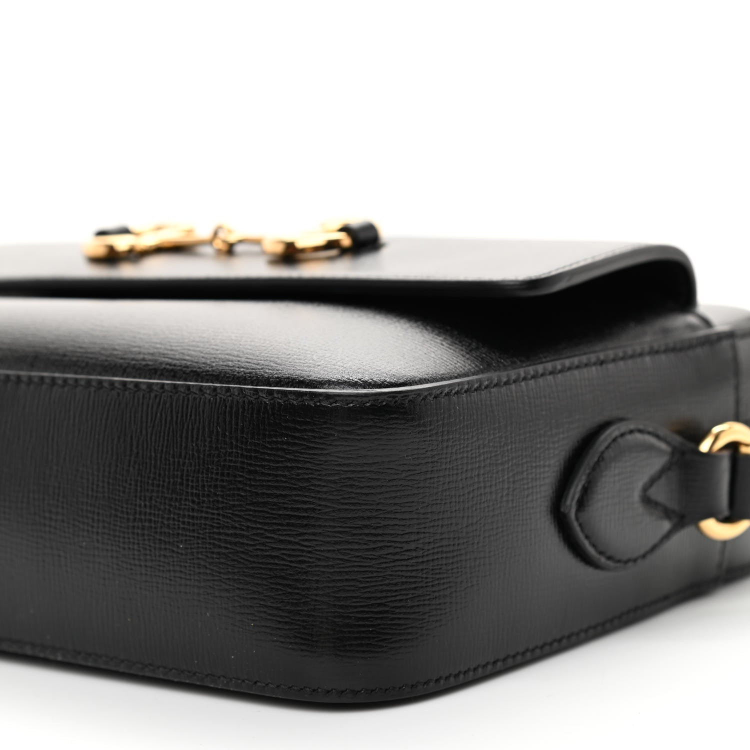 Gucci Textured Calfskin Small Horsebit 1955 Shoulder Bag Black 8 of 8