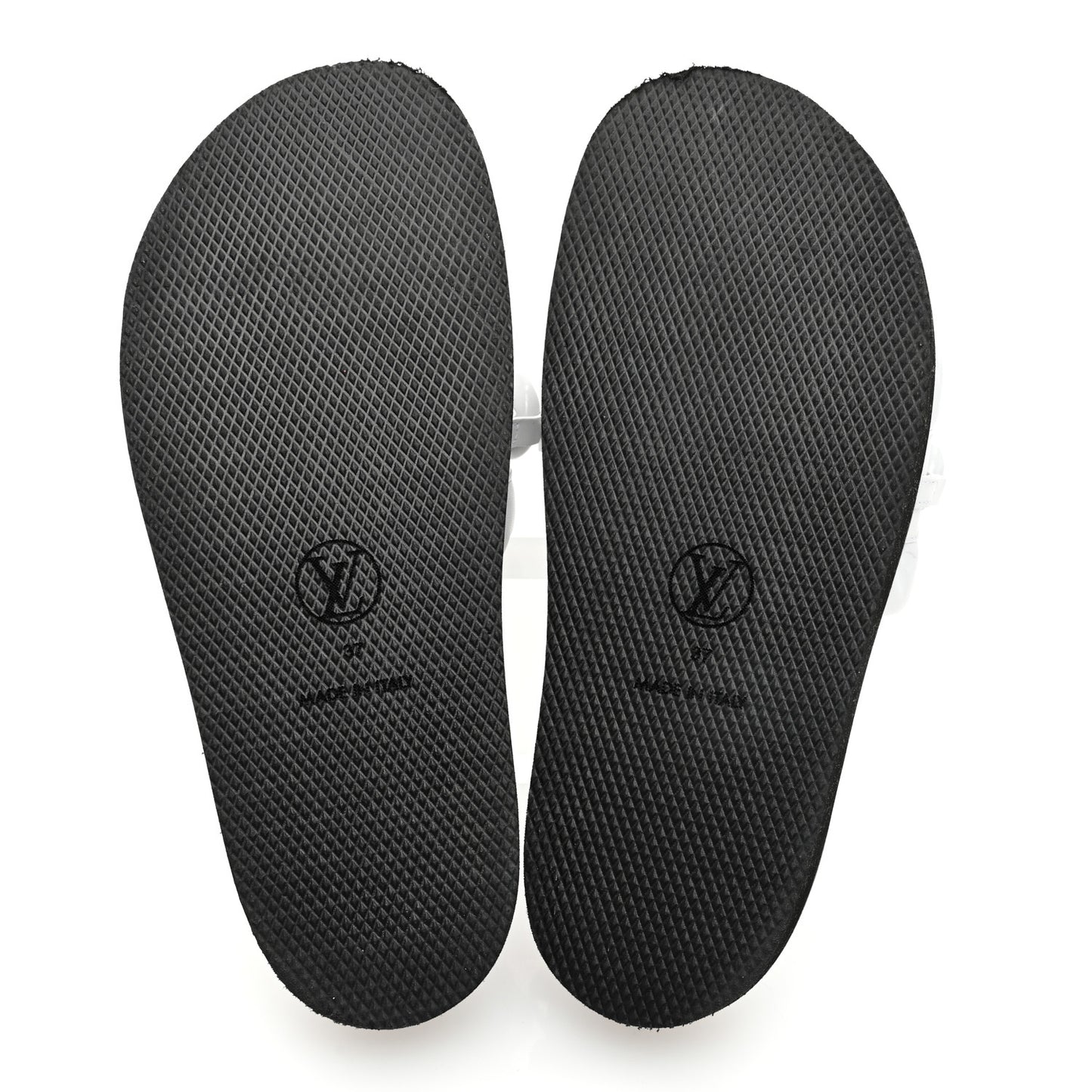 Calfskin Embossed Monogram Sunset Flat Comfort Mule 37 White