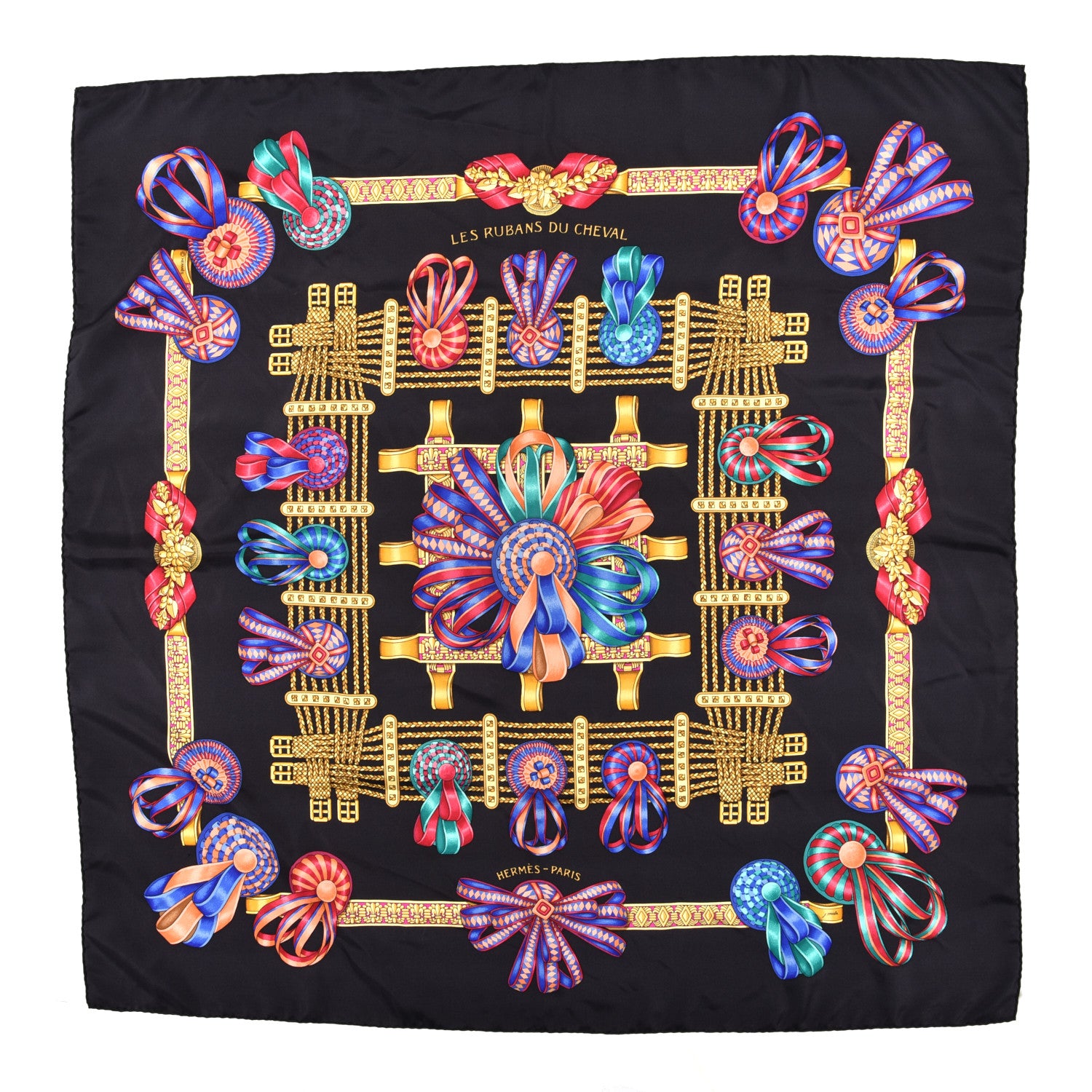 Hermes Silk Les Rubans Du Cheval Scarf 90 1 of 5