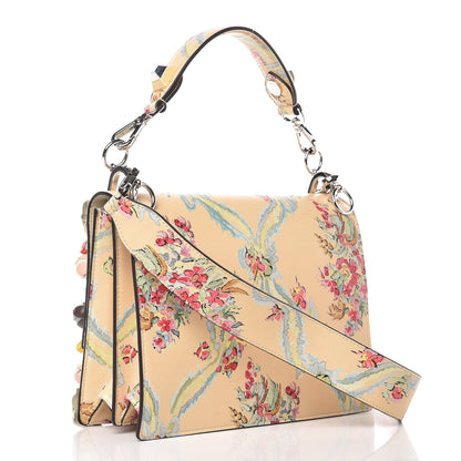 Fendi Vitello Marie Antoinette Print Rosebud Kan I Shoulder Bag Panna Multicolor 4 of 9