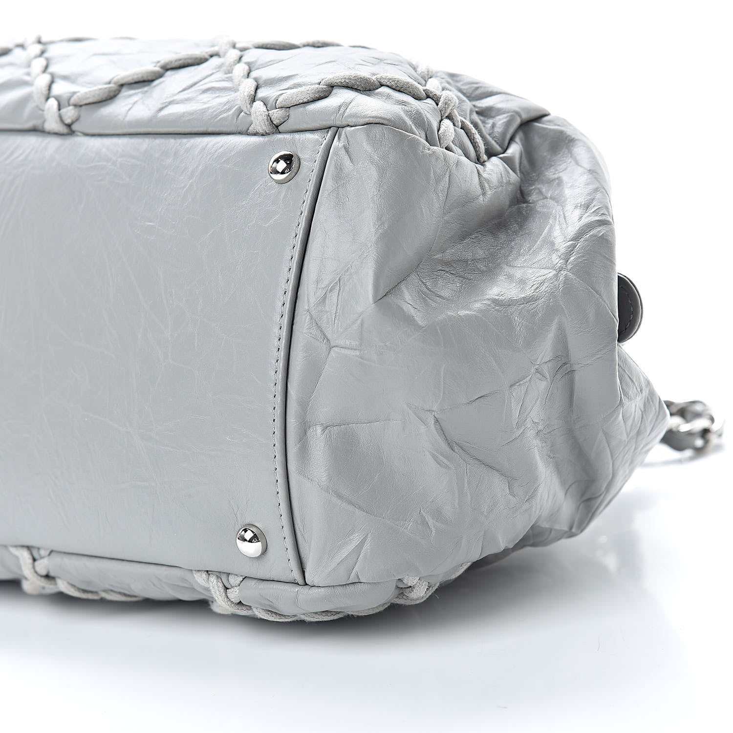 Chanel Calfskin Ultra Stitch Bowler Grey 10 of 10