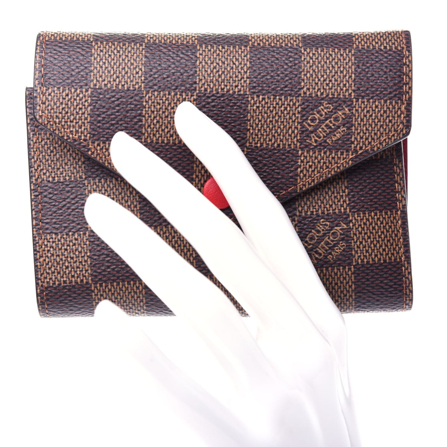 Damier Ebene Victorine Wallet Red