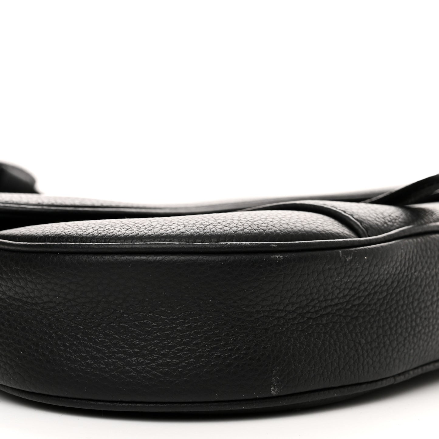 Grained Calfskin Mens Saddle Bag Black