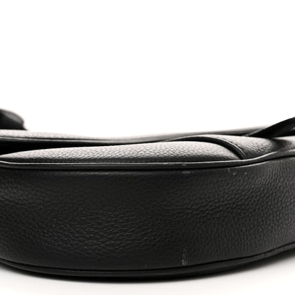 Christian Dior Grained Calfskin Mens Saddle Bag Black 10 of 10