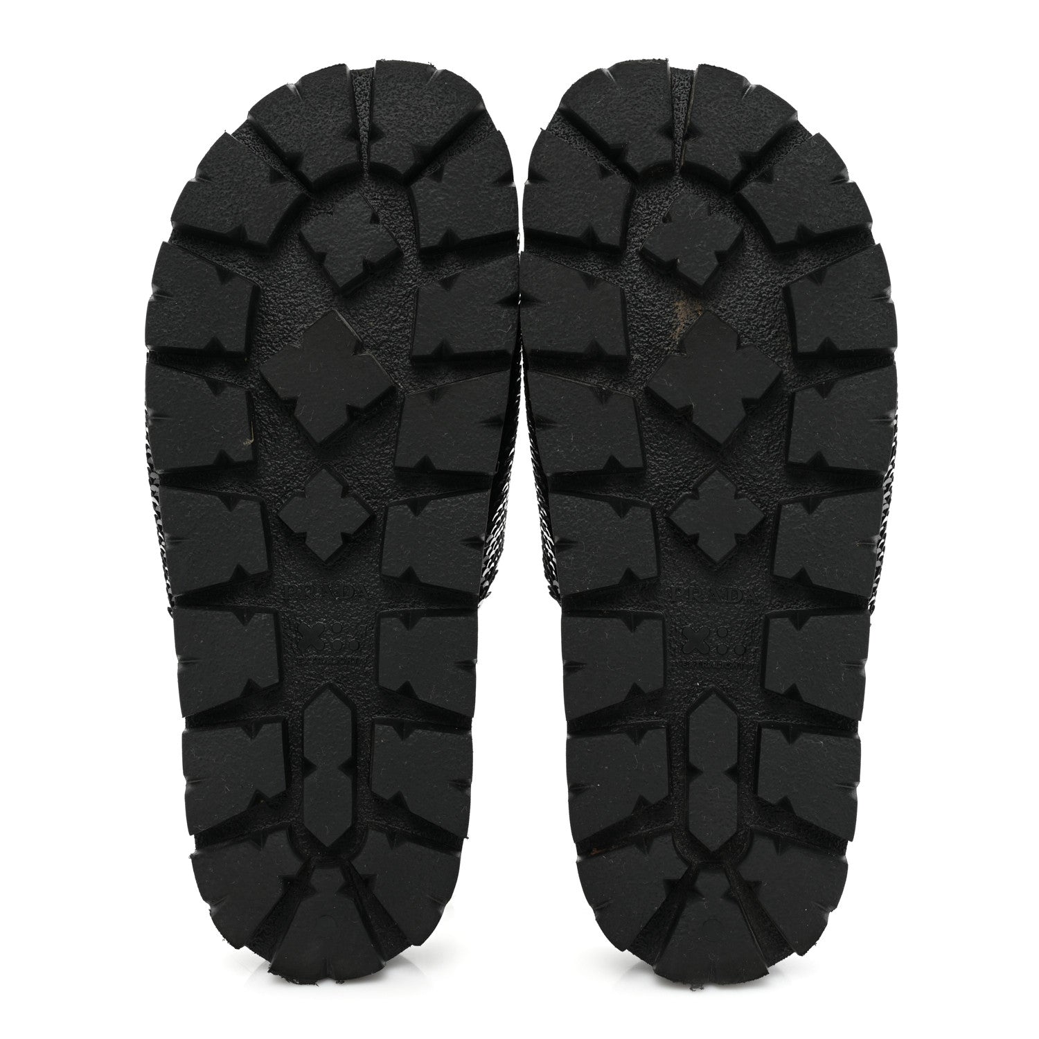 Prada Paillettes Sequin Logo Slide Sandals 36 Black 5 of 12