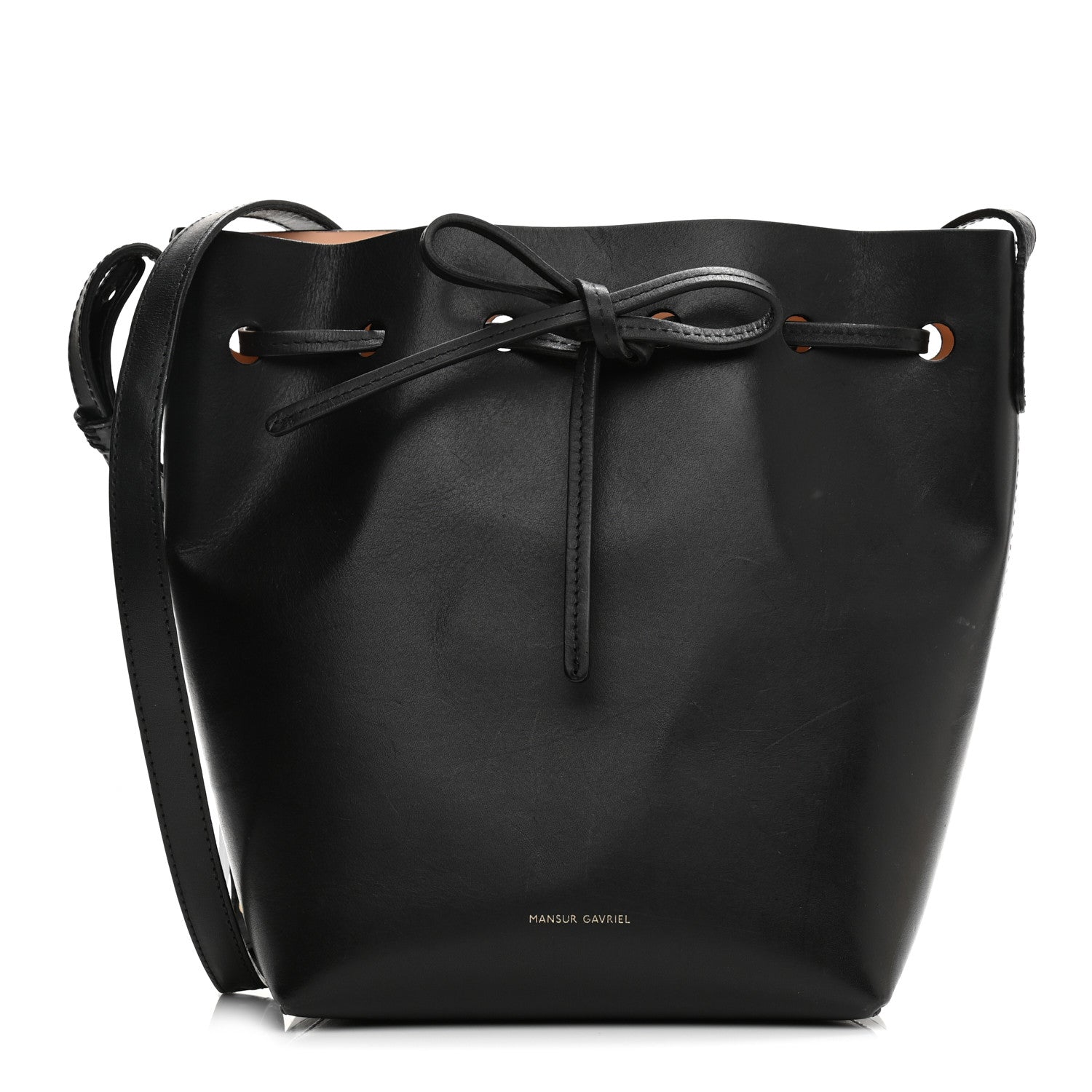 Mansur Gavriel Calfskin Mini Bucket Bag Black Ballerina 1 of 15