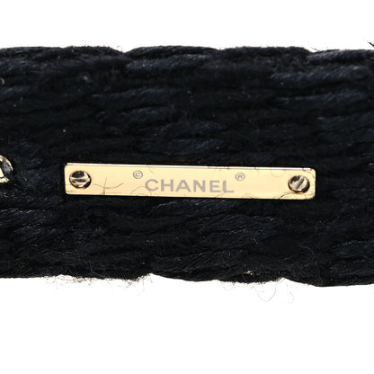 Chanel Acetate Tweed Wool CC Chain Rectangle Sunglasses 71549 Black 5 of 8