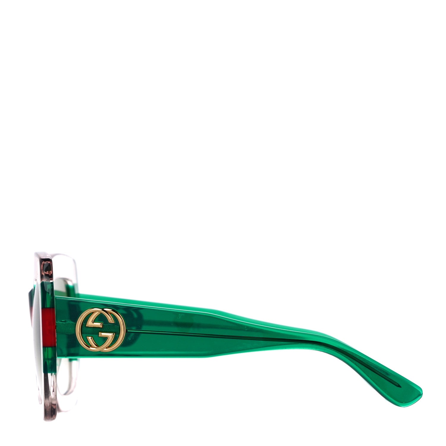 Gucci Square Web Frame GG0178S Sunglasses Green Red 2 of 7