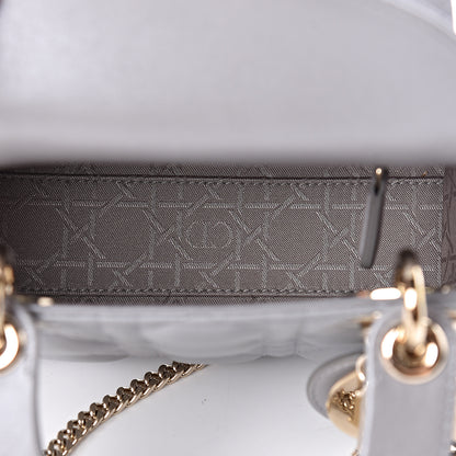Christian Dior Metallic Lambskin Cannage Mini Lady Dior Grey 5 of 10