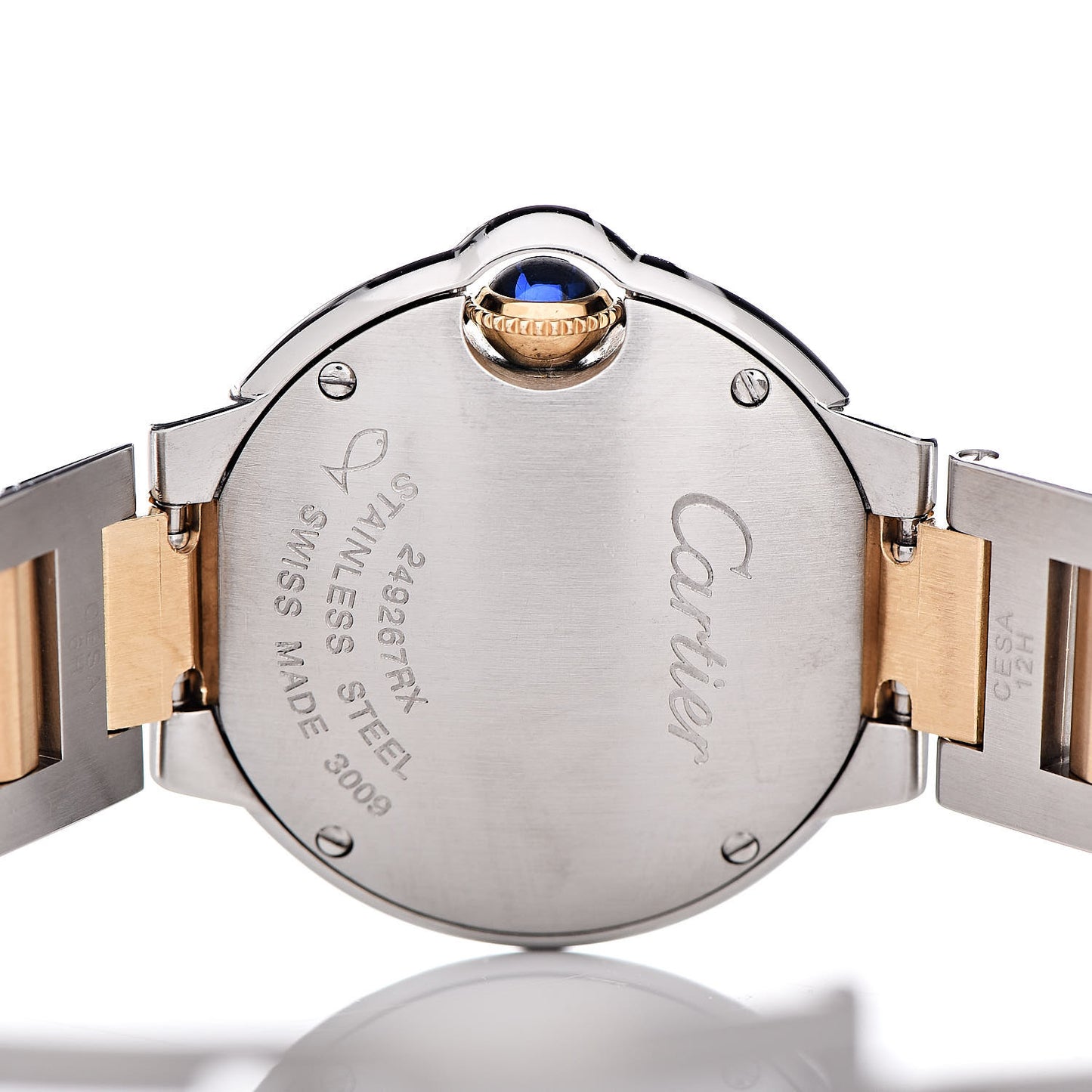 Stainless Steel 18K Yellow Gold 28mm Ballon Bleu De Cartier Quartz Watch