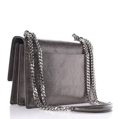 Saint Laurent Metallic Grained Calfskin Medium Monogram Sunset Dark Silver 3 of 12