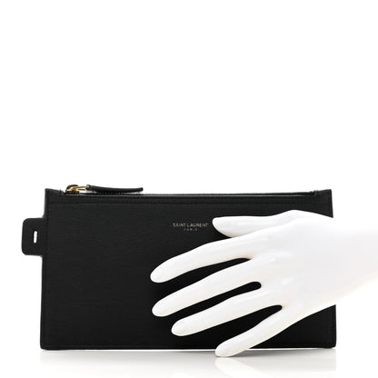 Saint Laurent Calfskin North-South Shopping Tote Pouch Black 2 of 7