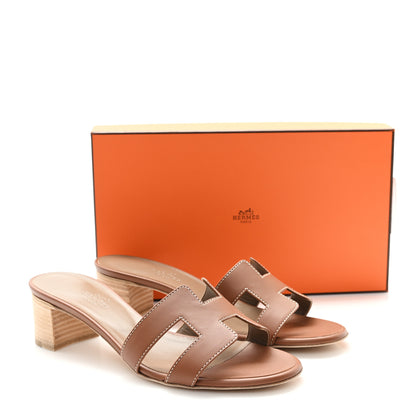 Hermes Calfskin Oasis Sandals 38 Gold 10 of 10