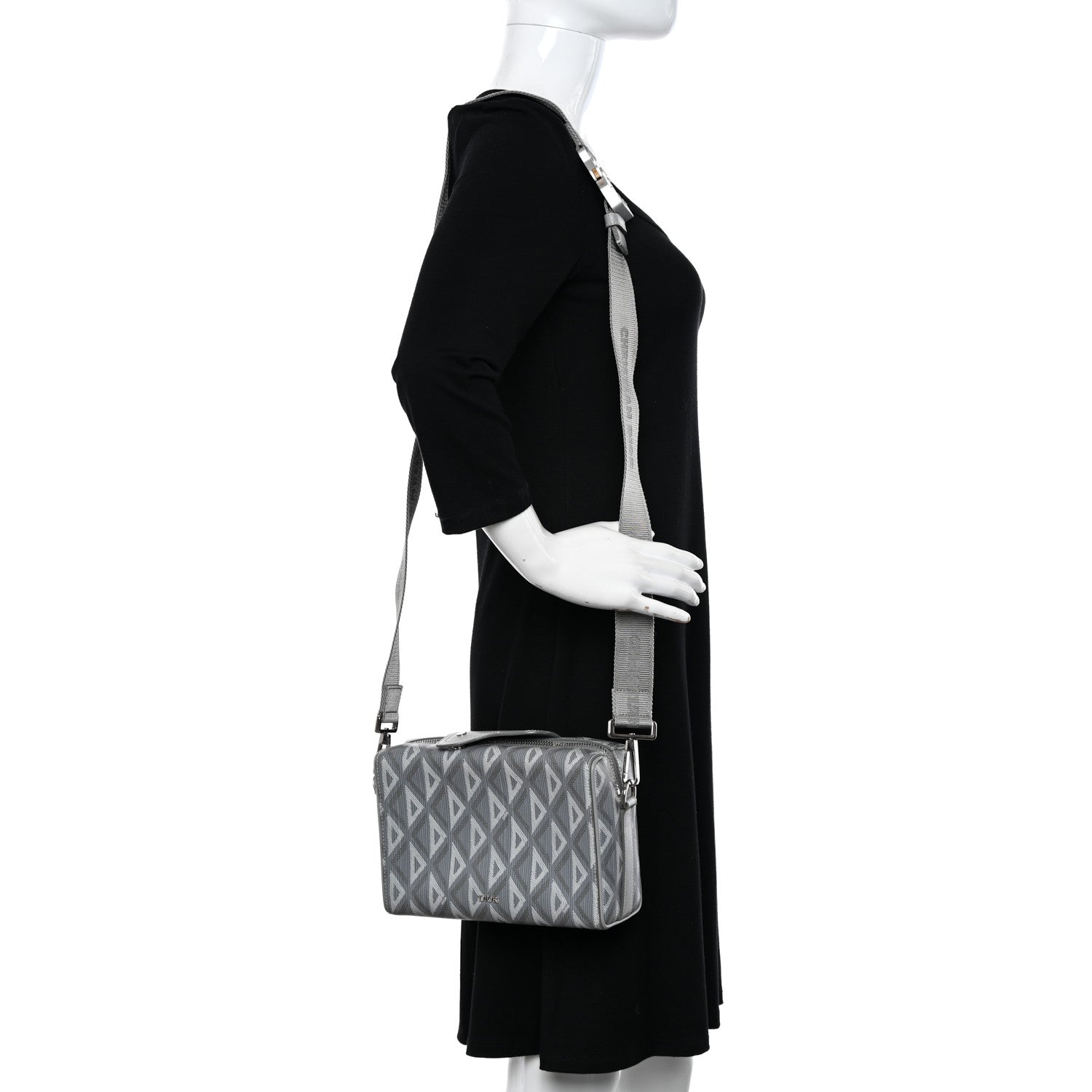 Christian Dior Coated Canvas CD Diamond Lingot 22 Bag Gray 2 of 12