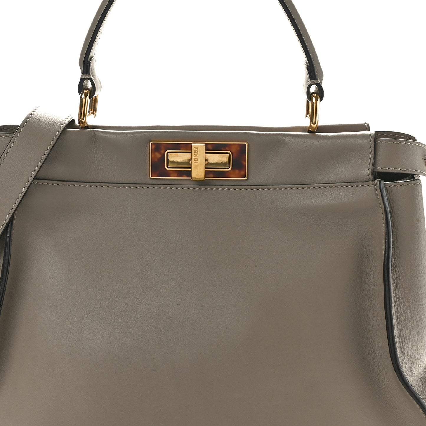 Vitello Seta Plexiglass Tortoise Medium Peekaboo Iconic Satchel Tortora