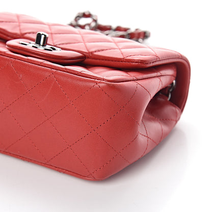 Chanel Lambskin Quilted Mini Square Flap Dark Red 9 of 11