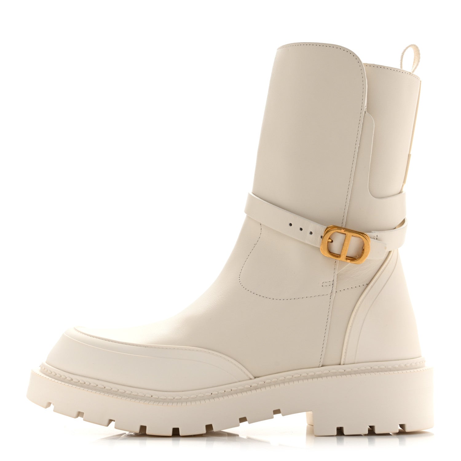 Christian Dior Calfskin Empreinte Ankle Boot 39 White 1 of 9